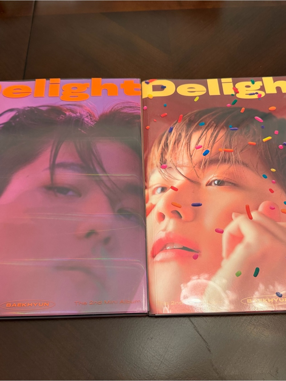 Baekhyun Delight Mini Album Set featuring Pink & Peach Covers